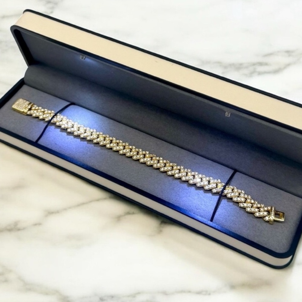 18k Gold Plated, 9.90CTW Moissanite Miami Cuban Bracelet